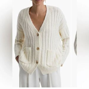 Reiss Women’s Annie wool cardigan size 3XL, in neutral color NWT
